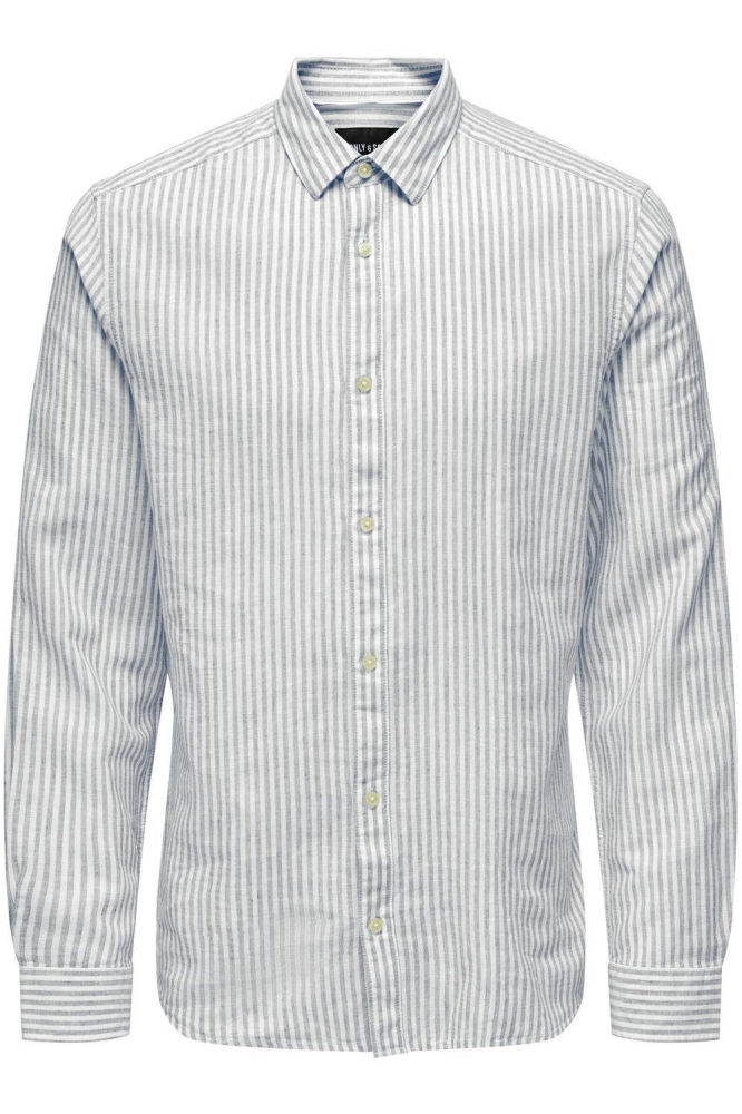 ONSCAIDEN LS STRIPE LINEN SHIRT 660 22026601 DARK NAVY
